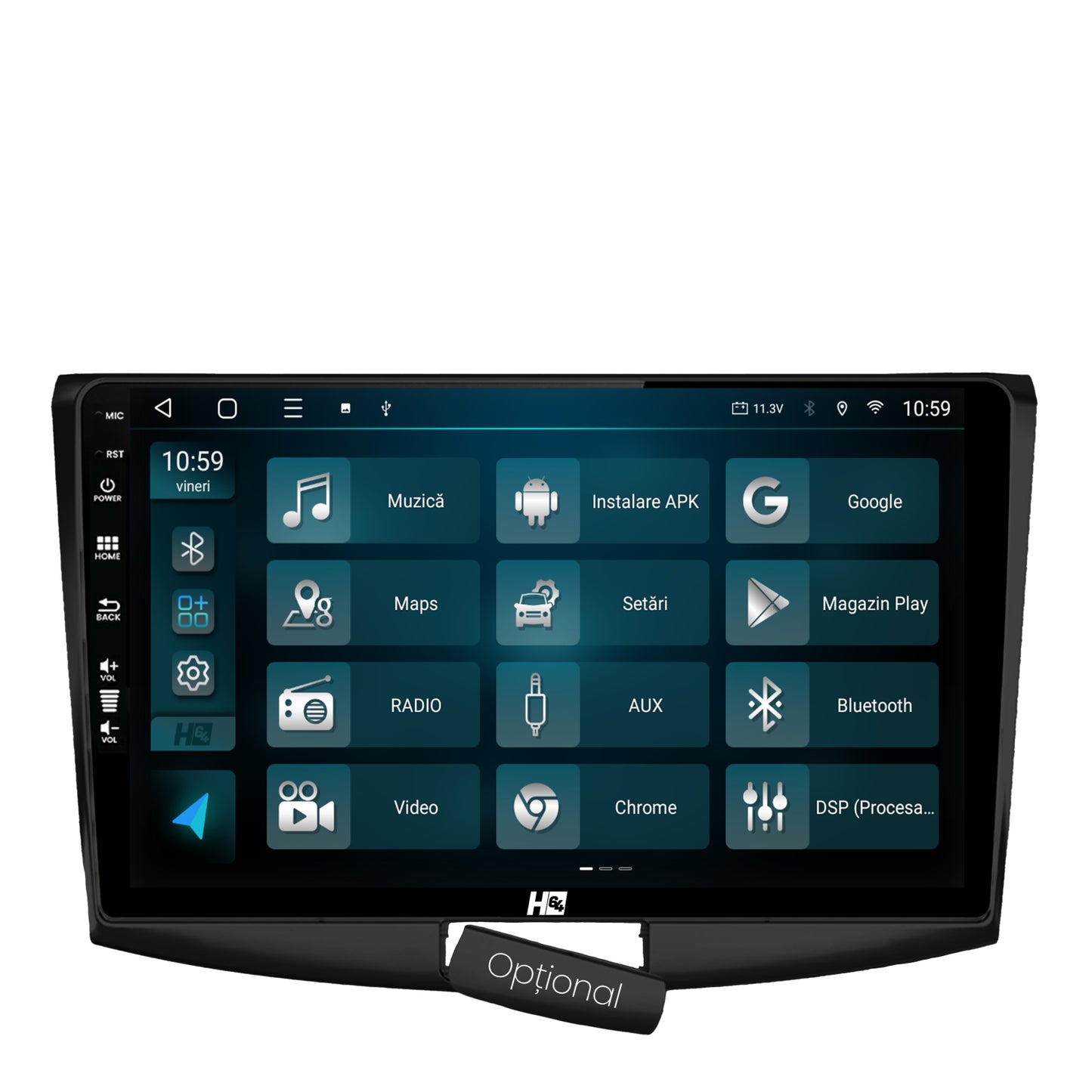 Navigatie HUB64 (BLACK) Volkswagen Passat B6 / B7 / CC, 4GB RAM, Android, Quadcore, DSP, GPS, Wi-FI, Carplay, Android Auto, USB, Bluetooth, Waze, Touchscreen,, 10.1 Inch