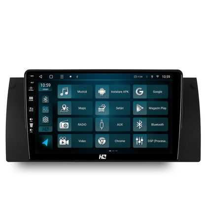 Navigatie HUB64 BMW E39/E53/E38, 2GB RAM, Android, GPS, Wi-FI, Carplay, Android Auto, USB, Bluetooth, Radio, Waze, Touchscreen, 9 inch