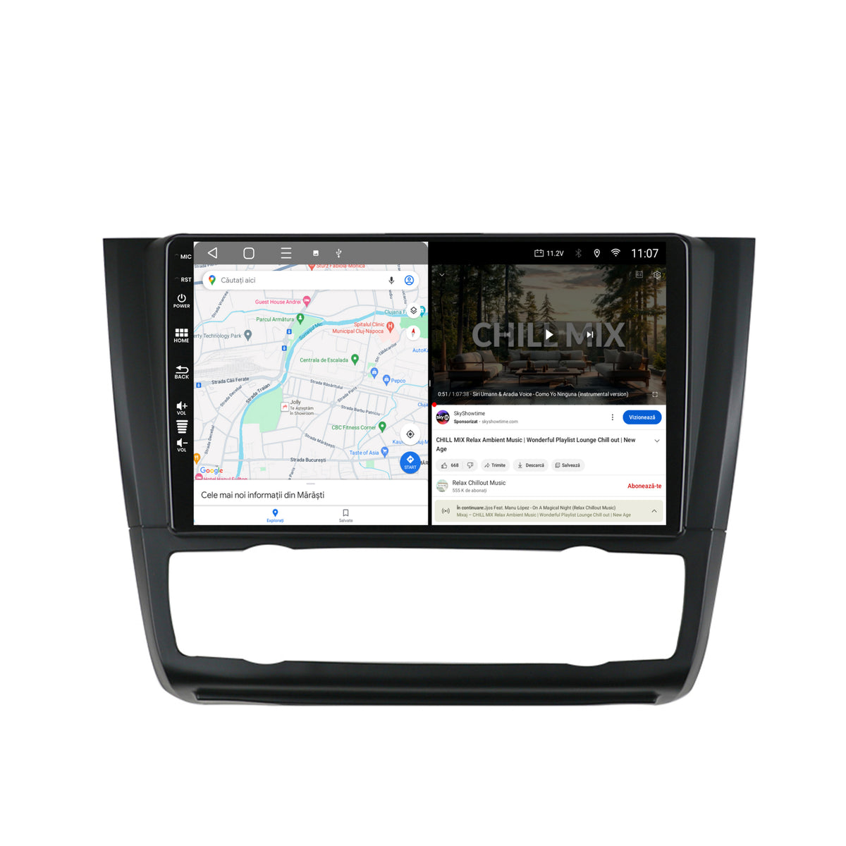 Navigatie HUB64 BMW Seria 1 E87 (2007-2011), Clima Automata, 4GB RAM, Android, Quadcore, DSP, GPS, Wi-FI, Carplay, Android Auto, USB, Bluetooth, Waze, Touchscreen, 9 inch