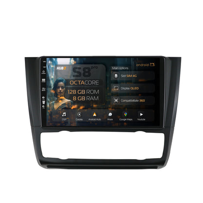 Navigatie HUB64 BMW Seria 1 E87 (2007-2011), Clima Automata, 8GB RAM, Android, Octacore, Slot Sim 4G, DSP, GPS, Wi-FI, Carplay, Android Auto, USB, Bluetooth, Waze, Touchscreen, 9 Inch