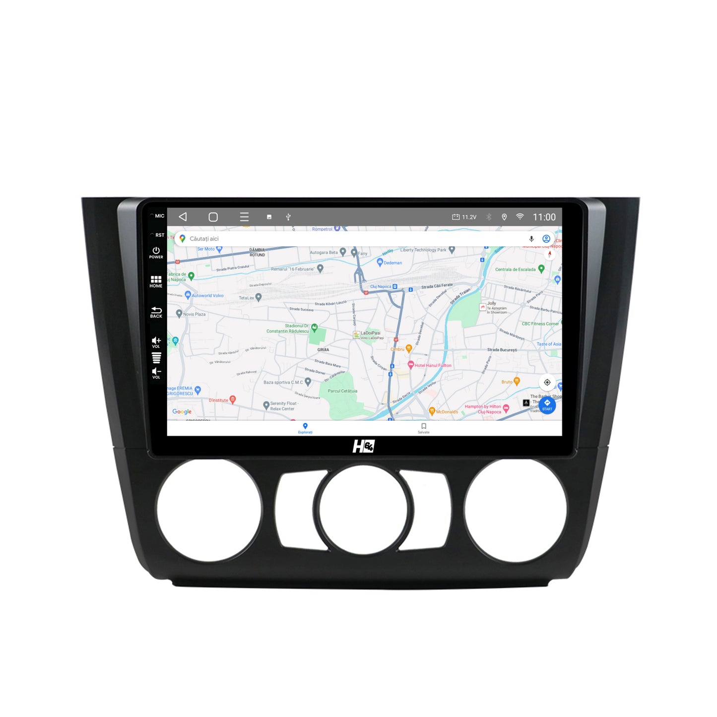 Navigatie HUB64 BMW Seria 1 E87 (2007-2011), Clima Manuala, 4GB RAM, Android, Octacore, Slot Sim 4G, DSP, GPS, Wi-FI, Carplay, Android Auto, USB, Bluetooth, Waze, Touchscreen, 9 inch