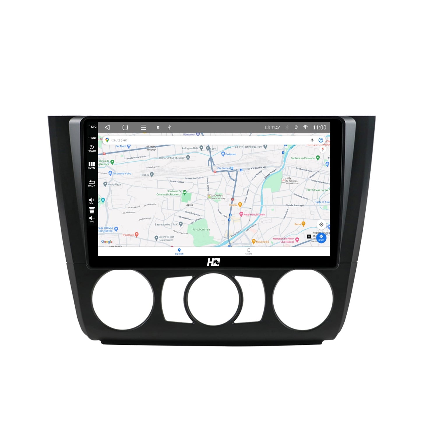 Navigatie HUB64 BMW Seria 1 E87 (2007-2011), Clima Manuala, Android, Octacore / 6GB RAM + 128GB ROM, 9 Inch - HB-649006+AD-BGRKIT398