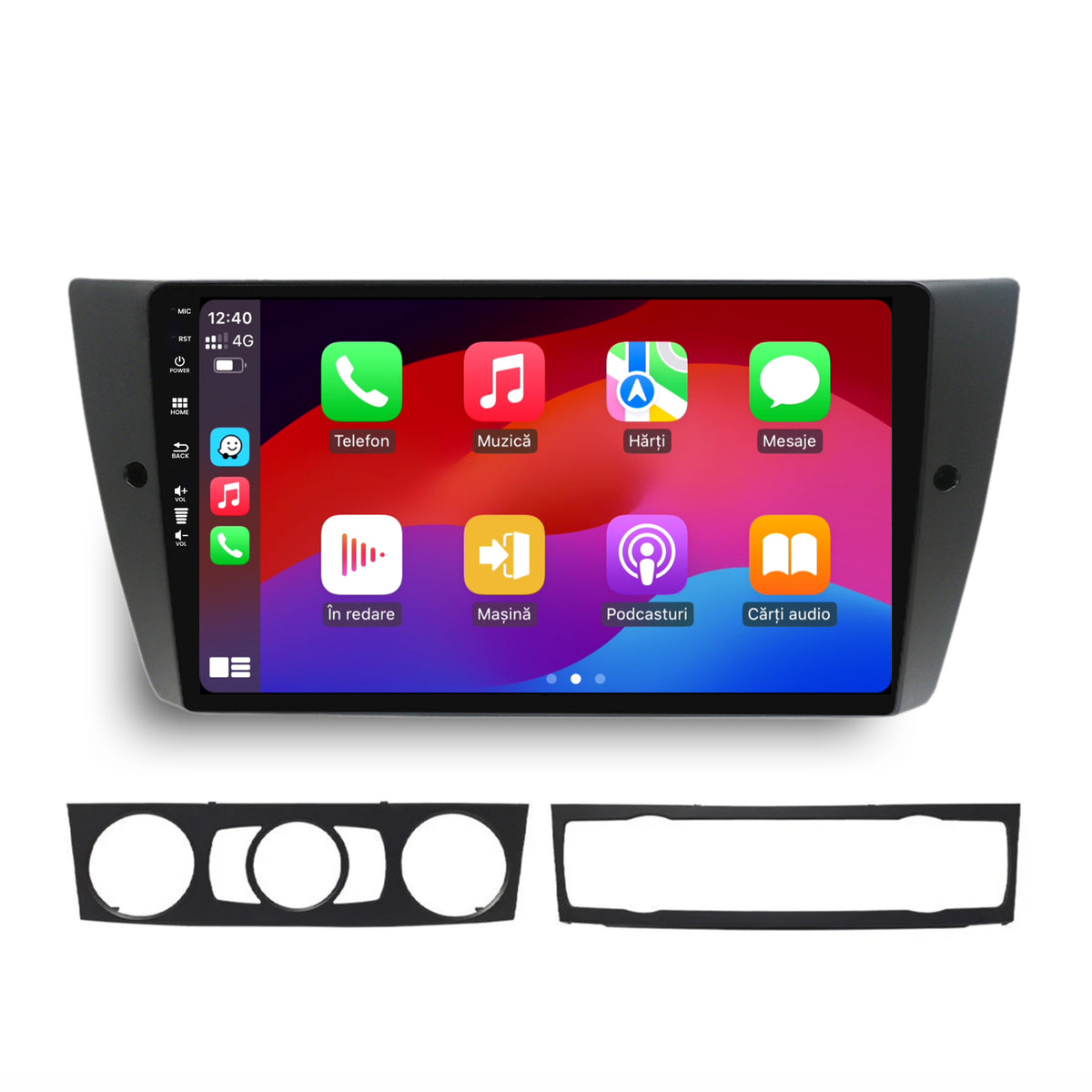 Navigatie HUB64 BMW Seria 3 E90, E91, E92, 4GB RAM, Android, Quadcore, DSP, GPS, Wi-FI, Carplay, Android Auto, USB, Bluetooth, Waze, Touchscreen, 9 inch