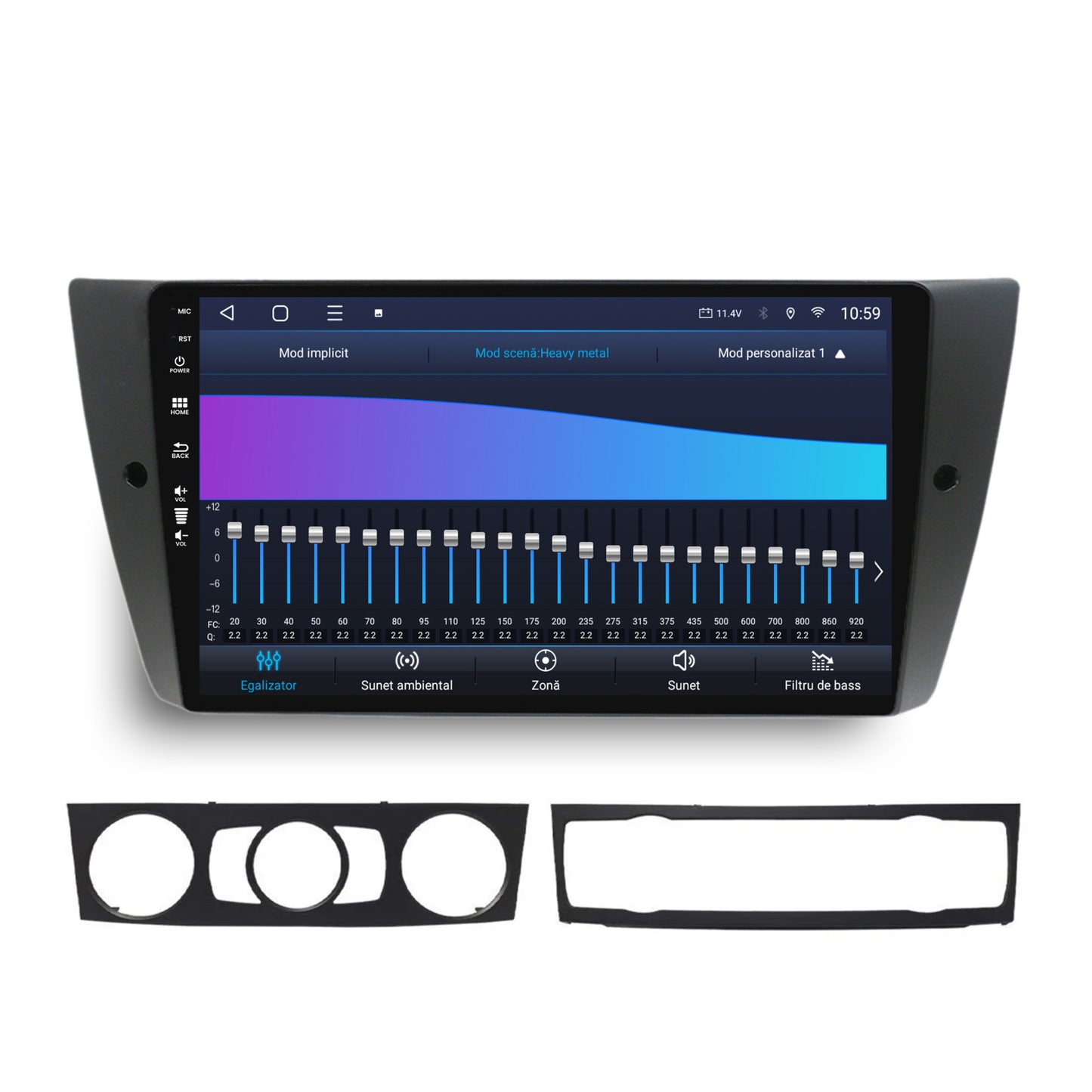 Navigatie HUB64 BMW Seria 3 E90, E91, E92, 6GB RAM, Android, Octacore, Slot Sim 4G, DSP, GPS, Wi-FI, Carplay, Android Auto, USB, Bluetooth, Waze, Touchscreen, 9 Inch