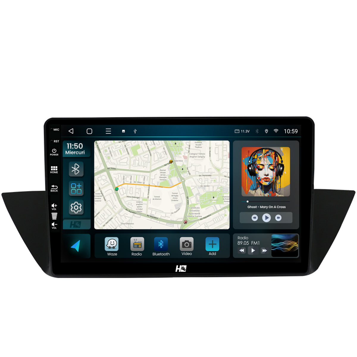 Navigatie HUB64 BMW X1 (2009-2015), 4GB RAM, Android, Quadcore, DSP, GPS, Wi-FI, Carplay, Android Auto, USB, Bluetooth, Waze, Touchscreen, 10.1 Inch
