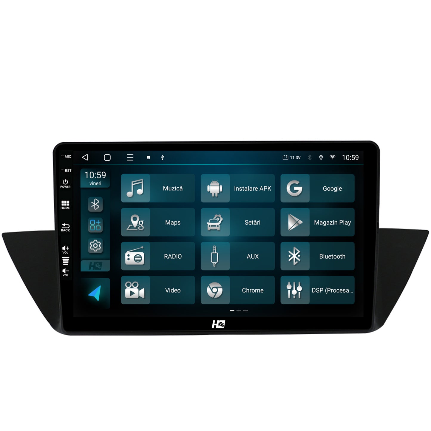 Navigatie HUB64 BMW X1 (2009-2015), 8GB RAM, Android, Octacore, Slot Sim 4G, DSP, GPS, Wi-FI, Carplay, Android Auto, USB, Bluetooth, Waze, Touchscreen, 10.1 Inch