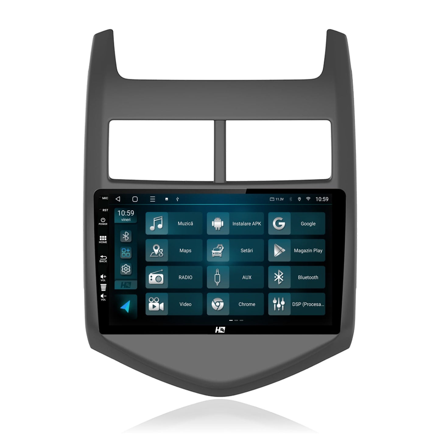 Navigatie HUB64 Chevrolet Aveo 2 (2010-2015), 4GB RAM, Android, Quadcore, DSP, GPS, Wi-FI, Carplay, Android Auto, USB, Bluetooth, Waze, Touchscreen, 9 inch