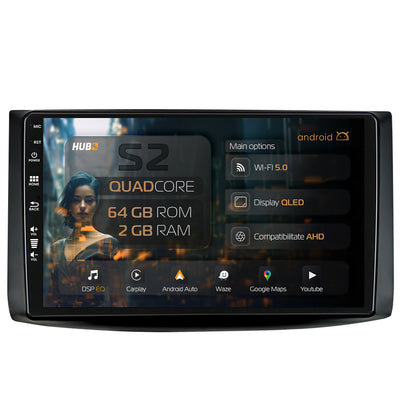 Navigatie HUB64 Chevrolet Aveo (2006-2012), 2GB RAM, Android, GPS, Wi-FI, Carplay, Android Auto, USB, Bluetooth, Radio, Waze, Touchscreen, 9 inch