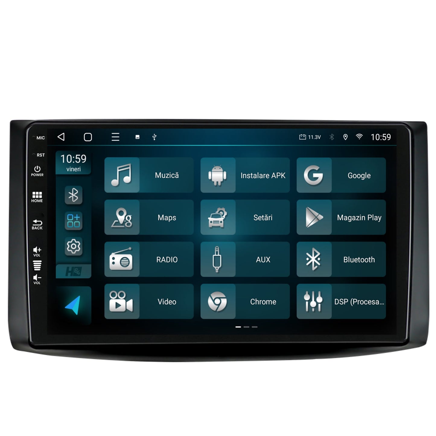Navigatie HUB64 Chevrolet Aveo (2006-2012), 4GB RAM, Android, Quadcore, DSP, GPS, Wi-FI, Carplay, Android Auto, USB, Bluetooth, Waze, Touchscreen, 9 inch