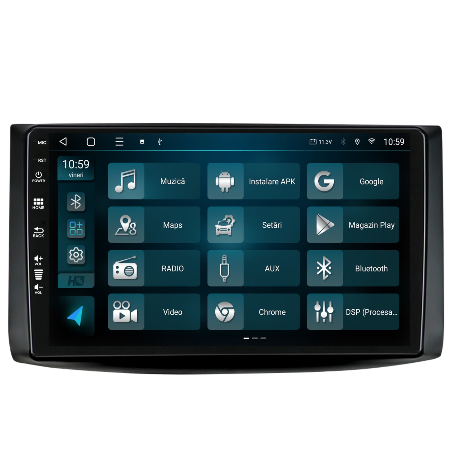 Navigatie HUB64 Chevrolet Aveo (2006-2012), 6GB RAM, Android, Octacore, Slot Sim 4G, DSP, GPS, Wi-FI, Carplay, Android Auto, USB, Bluetooth, Waze, Touchscreen, 9 Inch