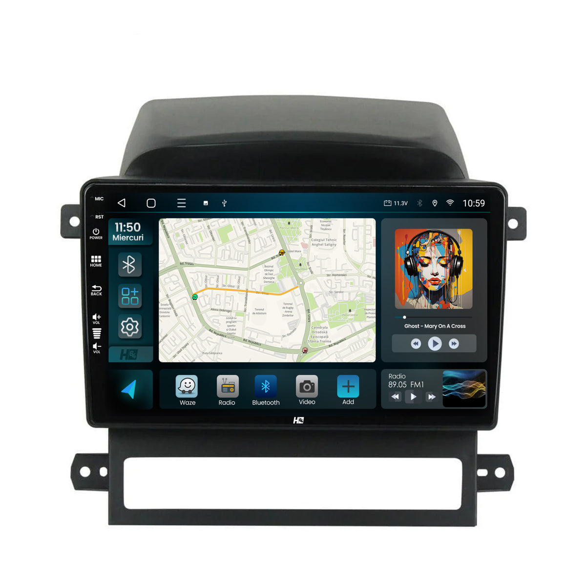 Navigatie HUB64 Chevrolet Captiva (2006-2011), 4GB RAM, Android, Quadcore, DSP, GPS, Wi-FI, Carplay, Android Auto, USB, Bluetooth, Waze, Touchscreen, 9 inch