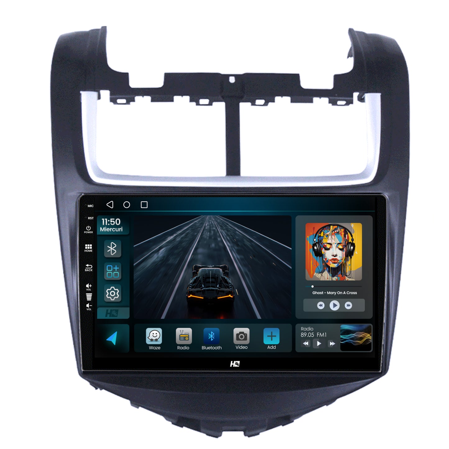 Navigatie HUB64 Chevrolet Aveo (2014-2017), 2GB RAM, Android, GPS, Wi-FI, Carplay, Android Auto, USB, Bluetooth, Radio, Waze, Touchscreen, 9 inch