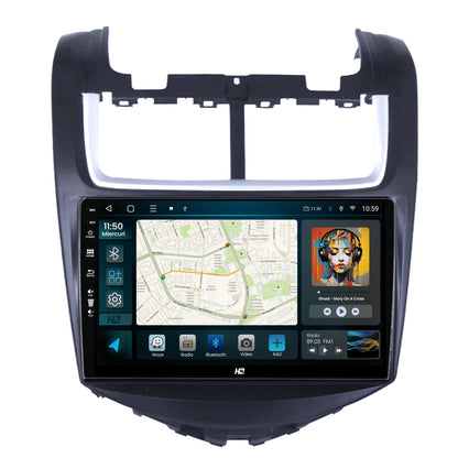Navigatie HUB64 Chevrolet Aveo (2014-2017), 6GB RAM, Android, Octacore, Slot Sim 4G, DSP, GPS, Wi-FI, Carplay, Android Auto, USB, Bluetooth, Waze, Touchscreen, 9 Inch