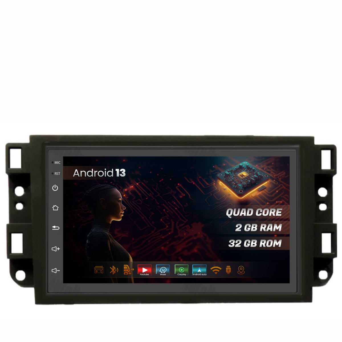 Navigatie HUB64 Chevrolet Aveo / Captiva / Epica (2006-2011), Android, P-Quadcore / 2GB RAM + 32GB ROM, 7 Inch - HB64-1002+AD-BGRCH0092DIN