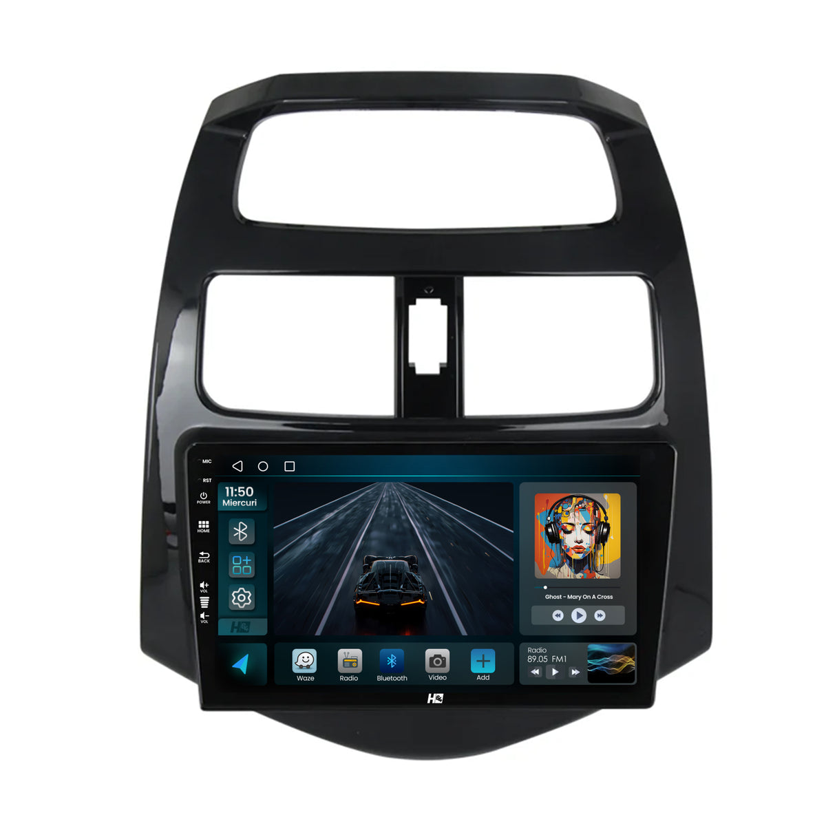 Navigatie HUB64 Daewoo Matiz / Chevrolet Spark (2010-2014), 2GB RAM, Android, GPS, Wi-FI, Carplay, Android Auto, USB, Bluetooth, Radio, Waze, Touchscreen, 9 inch