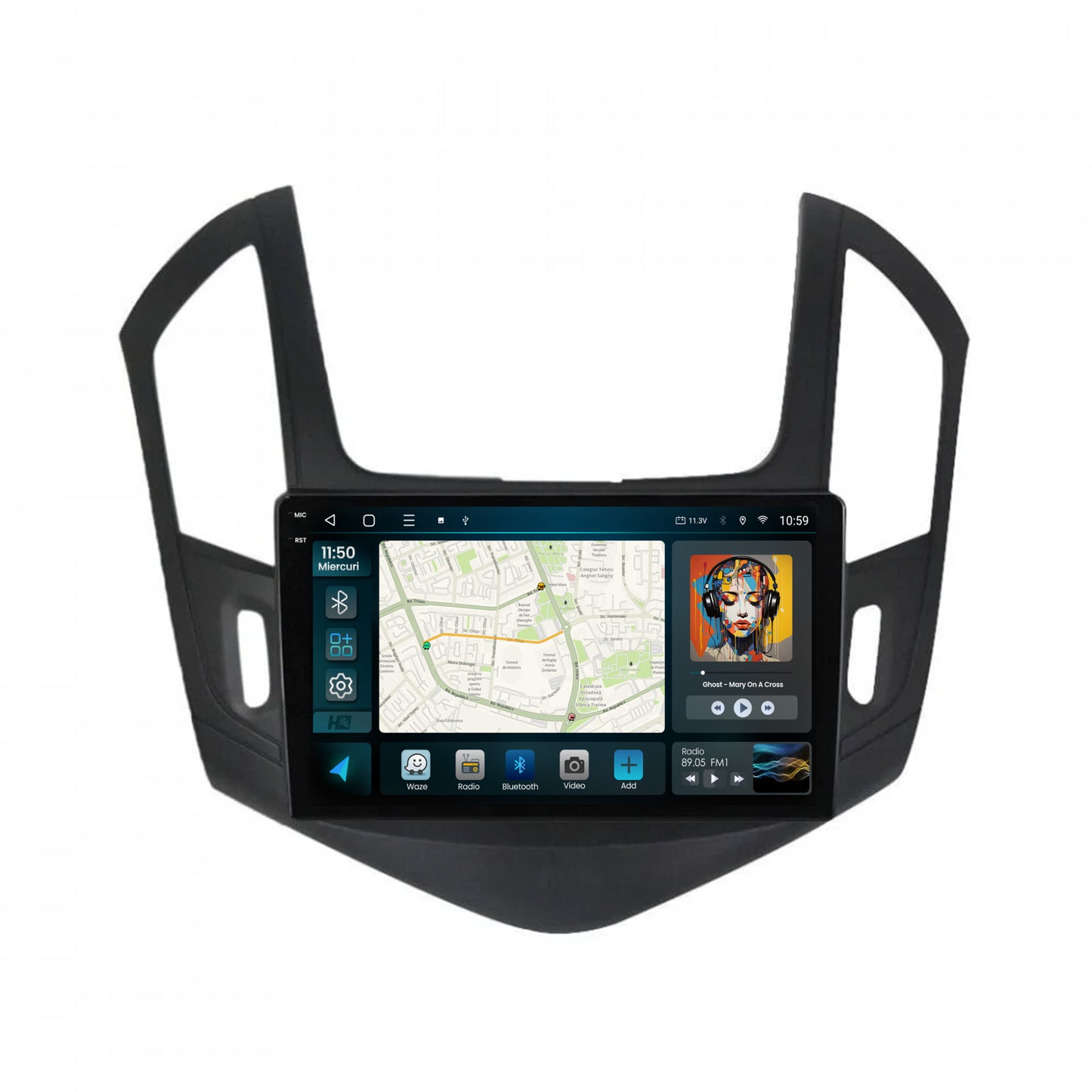 Navigatie HUB64 Chevrolet Cruze (2013-2015), 4GB RAM, Android, Octacore, Slot Sim 4G, DSP, GPS, Wi-FI, Carplay, Android Auto, USB, Bluetooth, Waze, Touchscreen, 9 inch