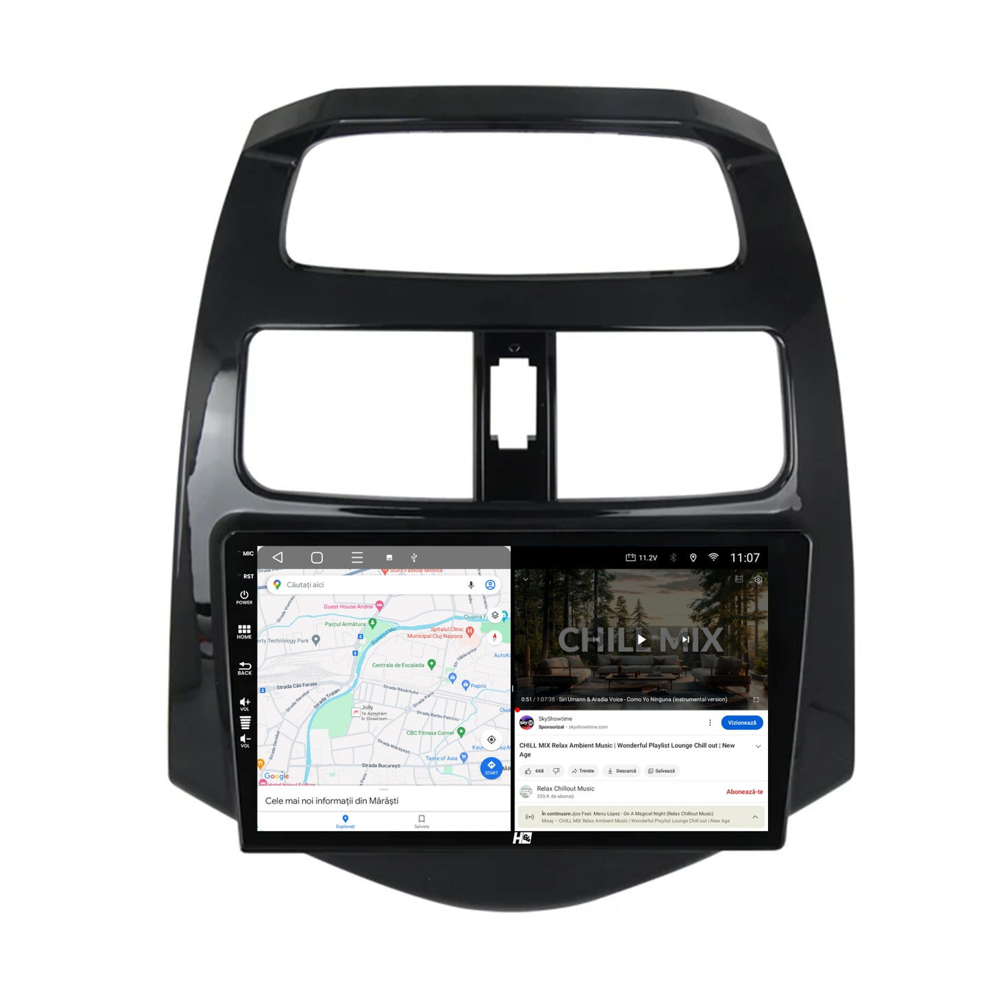 Navigatie HUB64 Daewoo Matiz / Chevrolet Spark (2010-2014), 8GB RAM, Android, Octacore, Slot Sim 4G, DSP, GPS, Wi-FI, Carplay, Android Auto, USB, Bluetooth, Waze, Touchscreen, 9 Inch