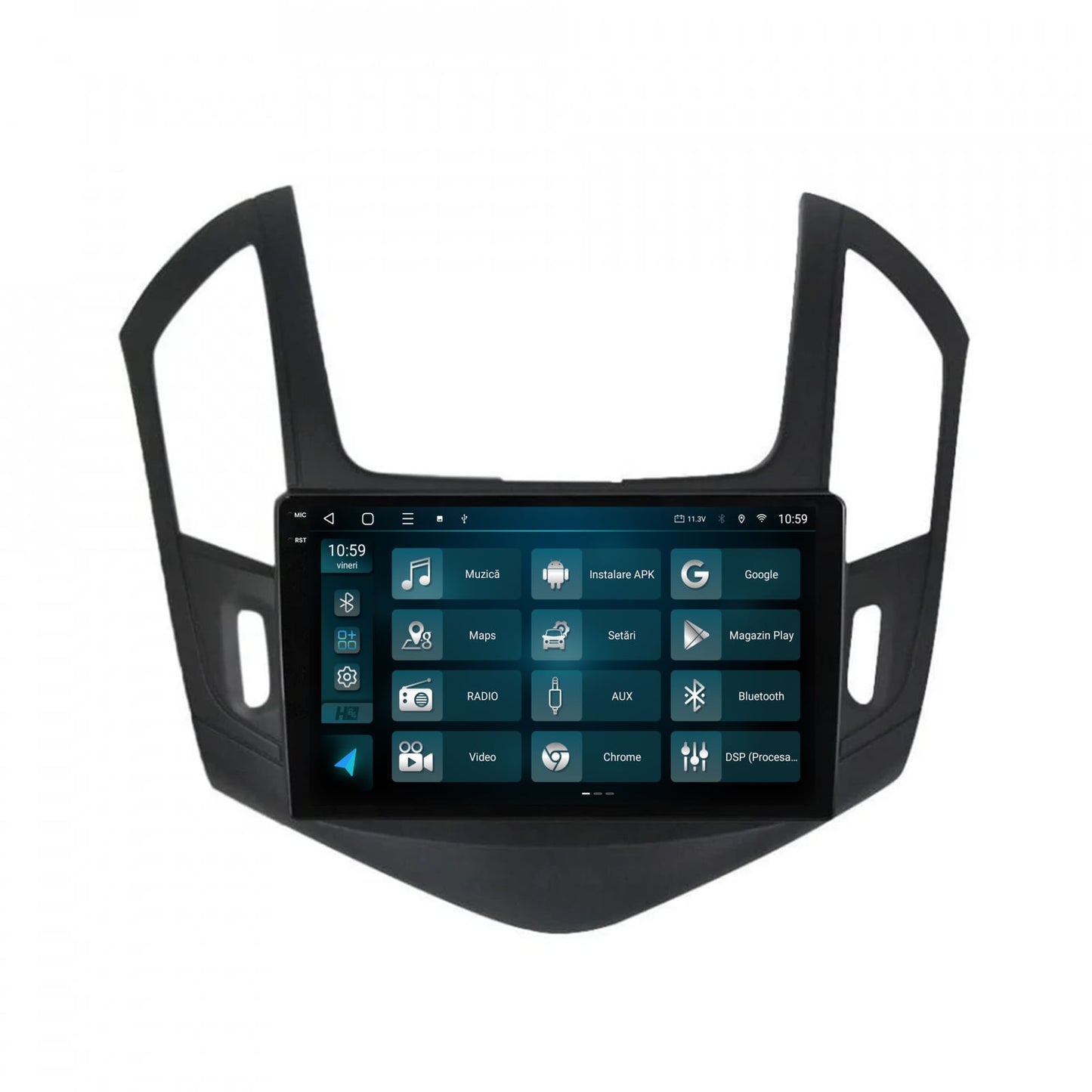 Navigatie HUB64 Chevrolet Cruze (2013-2015), 8GB RAM, Android, Octacore, Slot Sim 4G, DSP, GPS, Wi-FI, Carplay, Android Auto, USB, Bluetooth, Waze, Touchscreen, 9 Inch
