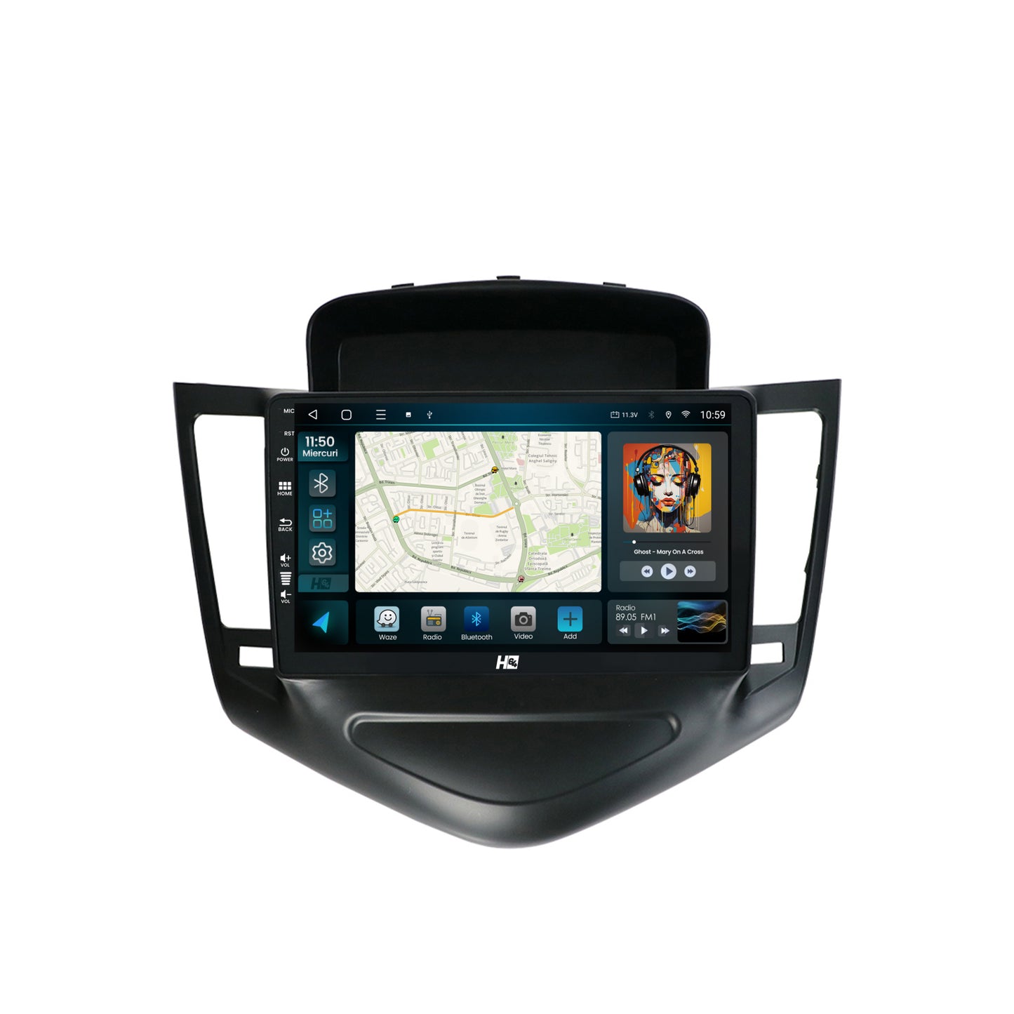 Navigatie HUB64 Chevrolet Cruze (2008-2014), 6GB RAM, Android, Octacore, Slot Sim 4G, DSP, GPS, Wi-FI, Carplay, Android Auto, USB, Bluetooth, Waze, Touchscreen, 9 Inch