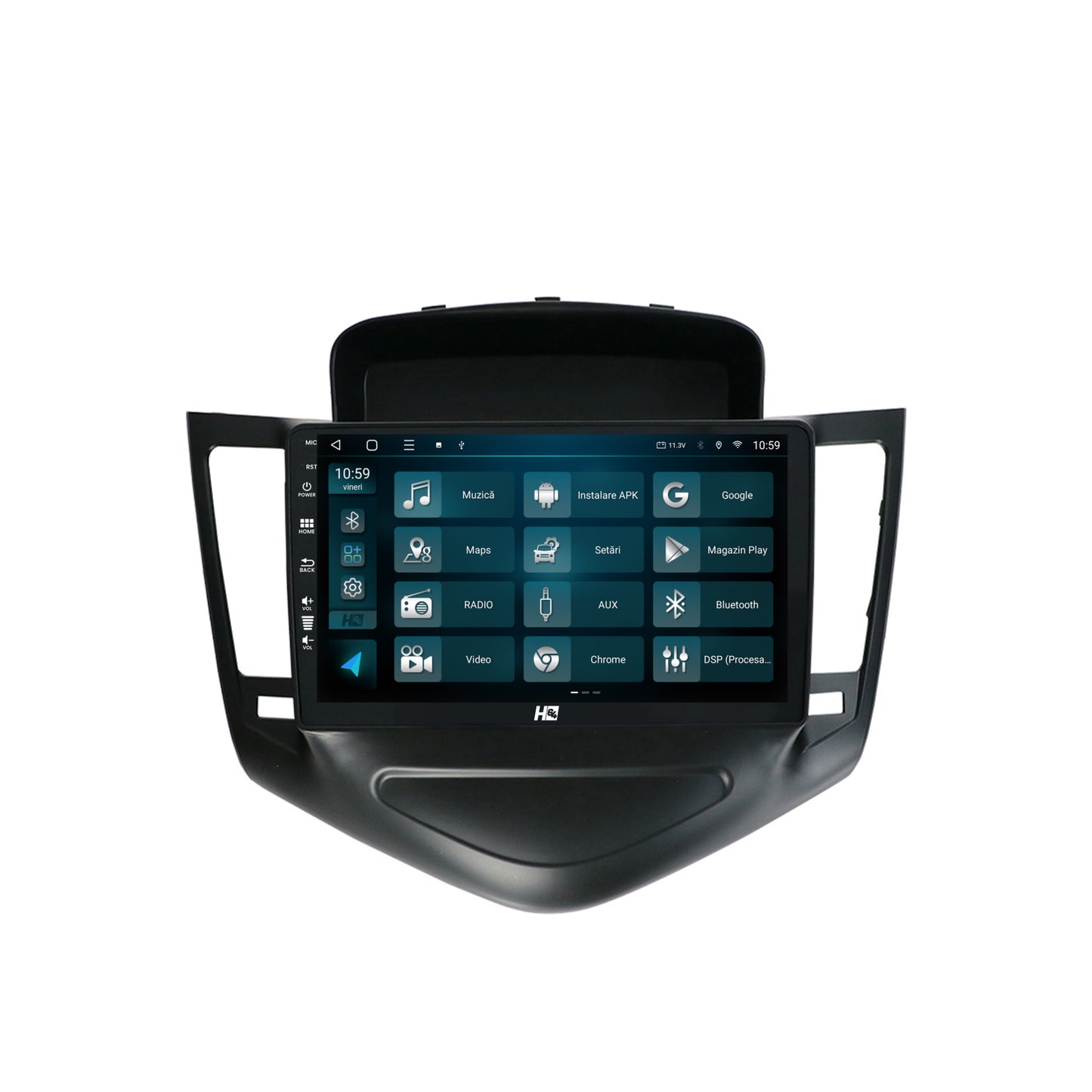 Navigatie HUB64 Chevrolet Cruze (2008-2014), 8GB RAM, Android, Octacore, Slot Sim 4G, DSP, GPS, Wi-FI, Carplay, Android Auto, USB, Bluetooth, Waze, Touchscreen, 9 Inch