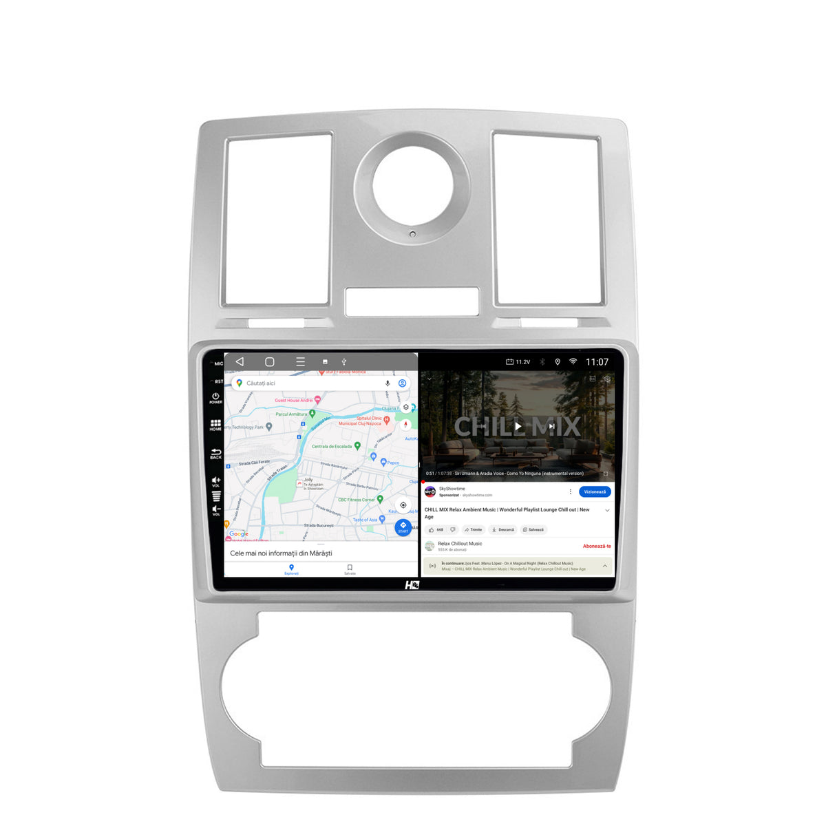 Navigatie HUB64 Chrysler 300C (2004-2011), 8GB RAM, Android, Octacore, Slot Sim 4G, DSP, GPS, Wi-FI, Carplay, Android Auto, USB, Bluetooth, Waze, Touchscreen, 9 Inch