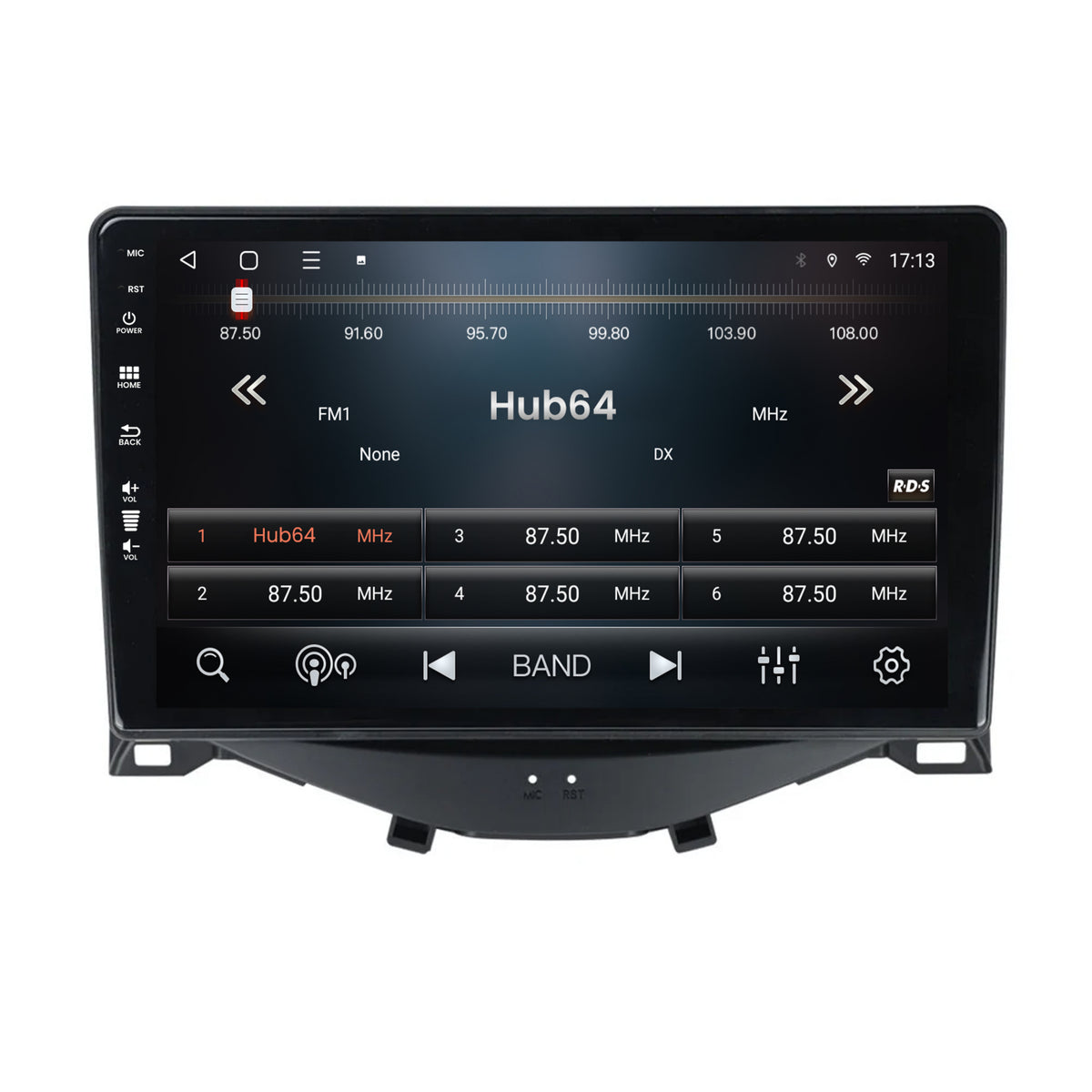 Navigatie HUB64 Citroen C1 / Peugeot 108 / Toyota AYGO (2014-2022), 2GB RAM, Android, GPS, Wi-FI, Carplay, Android Auto, USB, Bluetooth, Radio, Waze, Touchscreen, 9 inch