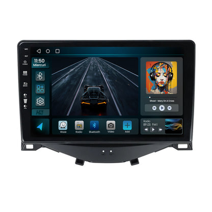 Navigatie HUB64 Citroen C1 / Peugeot 108 / Toyota AYGO (2014-2022), 2GB RAM, Android, GPS, Wi-FI, Carplay, Android Auto, USB, Bluetooth, Radio, Waze, Touchscreen, 9 inch