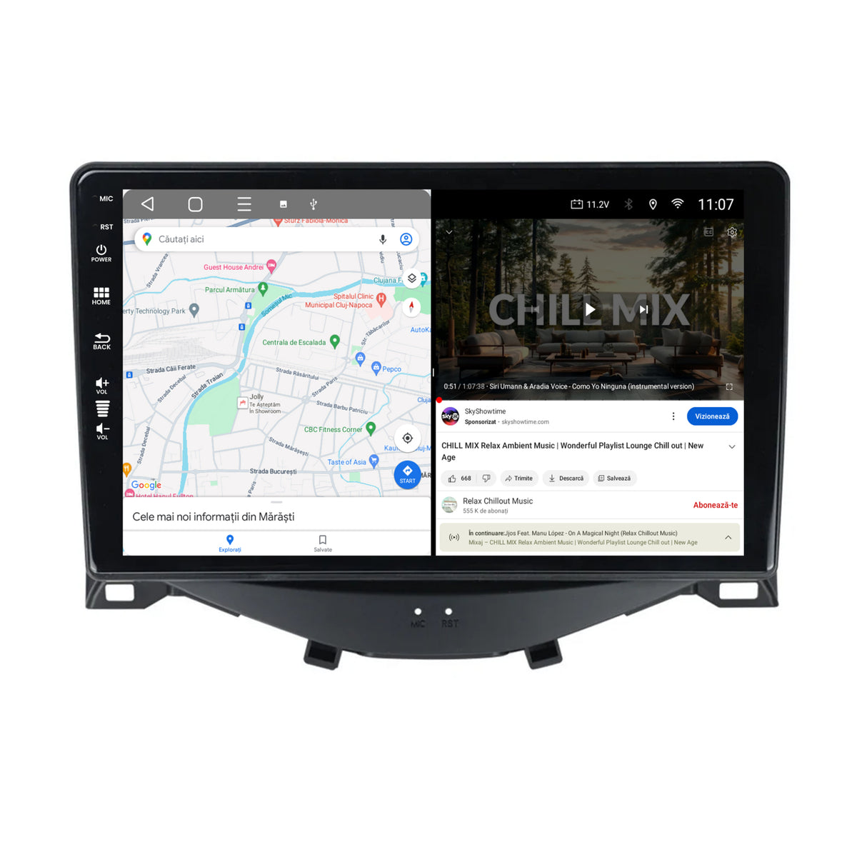Navigatie HUB64 Citroen C1 / Peugeot 108 / Toyota AYGO (2014-2022),, 4GB RAM, Android, Octacore, Slot Sim 4G, DSP, GPS, Wi-FI, Carplay, Android Auto, USB, Bluetooth, Waze, Touchscreen, 9 inch