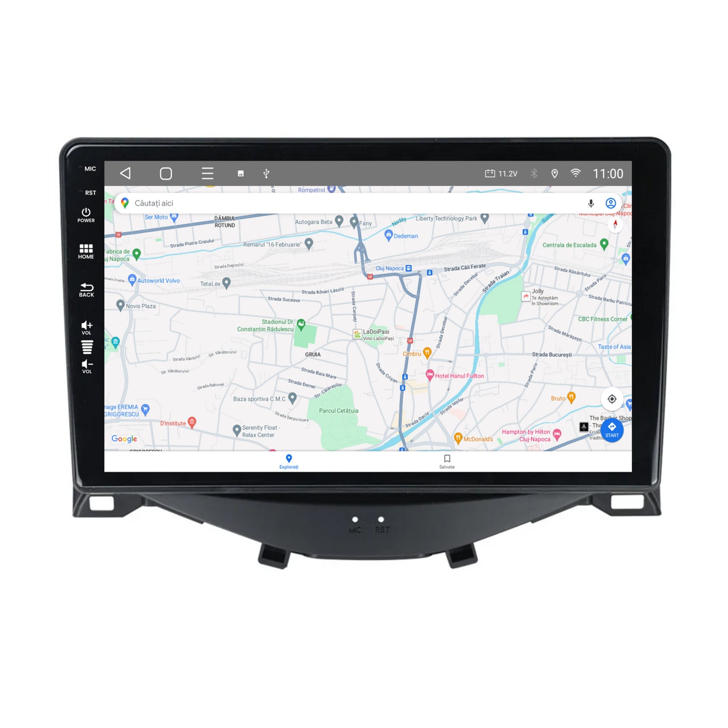 Navigatie HUB64 Citroen C1 / Peugeot 108 / Toyota AYGO (2014-2022), 4GB RAM, Android, Quadcore, DSP, GPS, Wi-FI, Carplay, Android Auto, USB, Bluetooth, Waze, Touchscreen, 9 inch