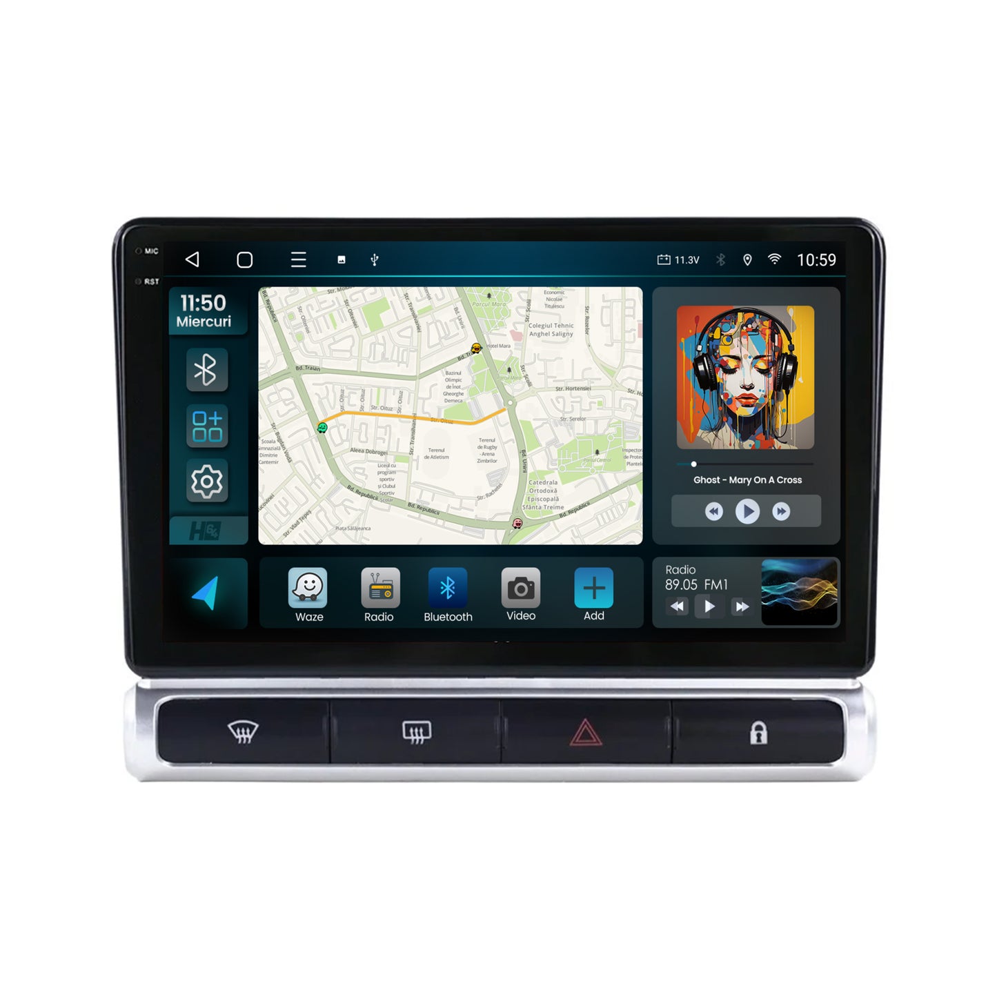 Navigatie HUB64 Citroen C3 (2024+) High-V, 4GB RAM, Android, Octacore, Slot Sim 4G, DSP, GPS, Wi-FI, Carplay, Android Auto, USB, Bluetooth, Waze, Touchscreen, 9 Inch