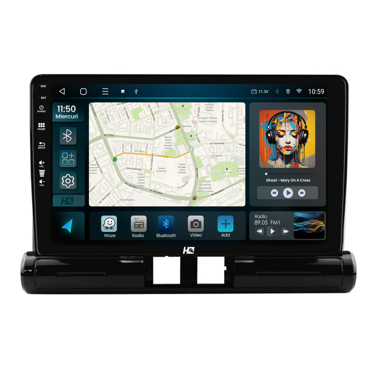 Navigatie HUB64 Citroen C3(2024+) Low-V, 4GB RAM, Android, Quadcore, DSP, GPS, Wi-FI, Carplay, Android Auto, USB, Bluetooth, Waze, Touchscreen, 9 Inch