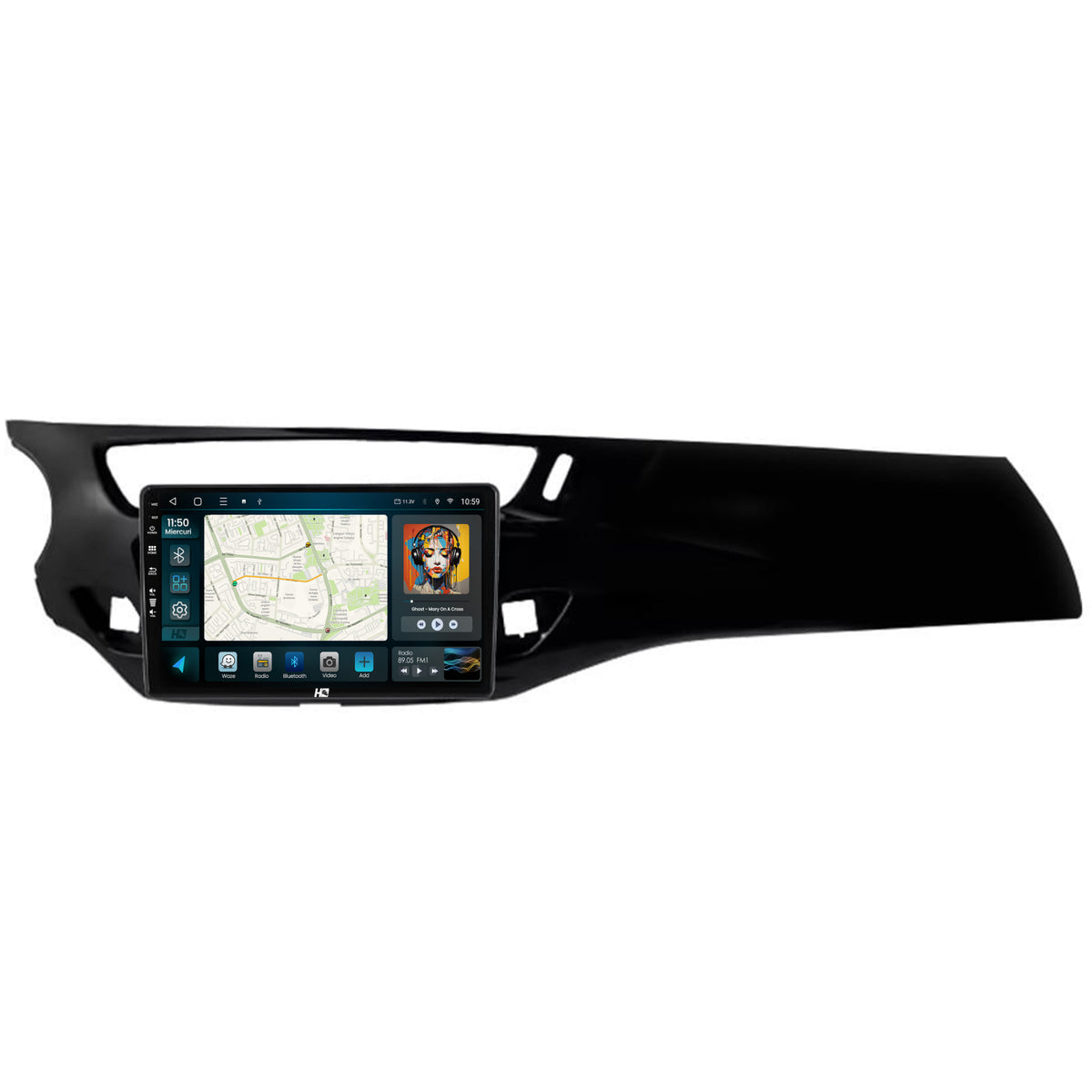Navigatie HUB64 Citroen C3 II (2009-2016), 4GB RAM, Android, Octacore, Slot Sim 4G, DSP, GPS, Wi-FI, Carplay, Android Auto, USB, Bluetooth, Waze, Touchscreen, 9 inch