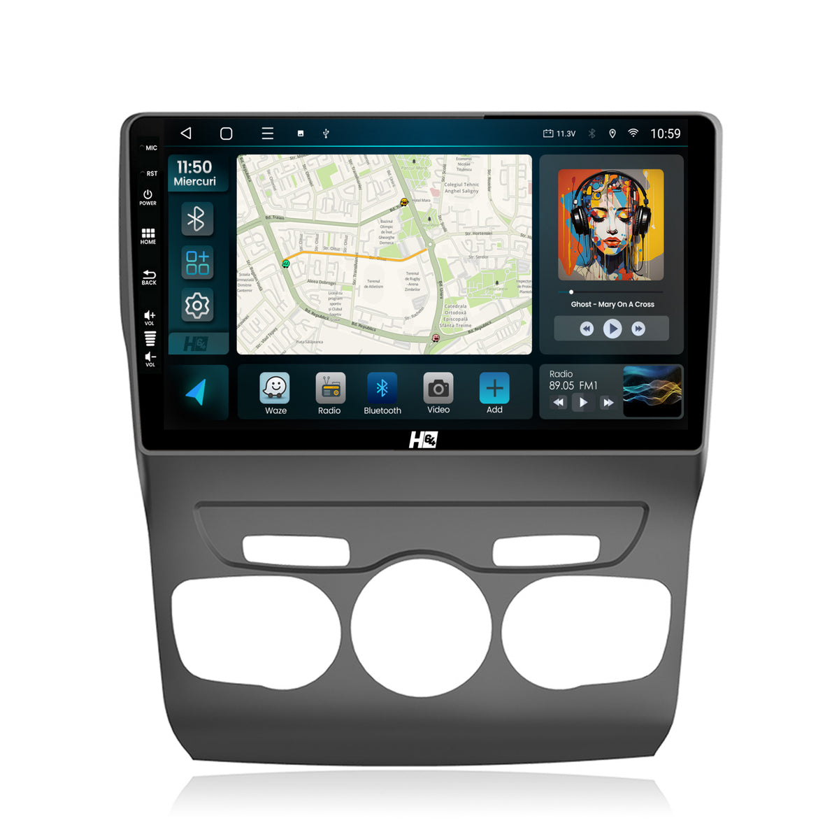 Navigatie HUB64 Citroen C4L (2011-2016), 4GB RAM, Android, Octacore, Slot Sim 4G, DSP, GPS, Wi-FI, Carplay, Android Auto, USB, Bluetooth, Waze, Touchscreen, 10.1 Inch