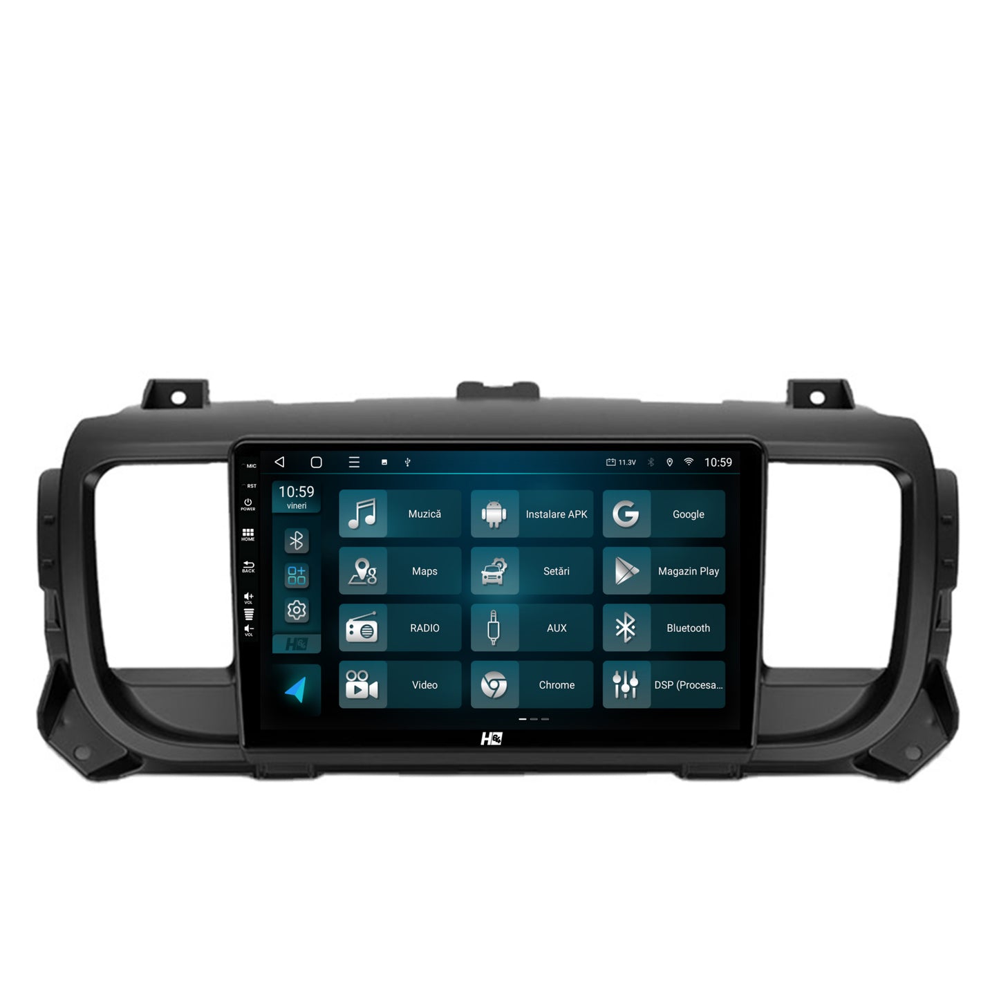 Navigatie HUB64 Citroen Jumpy / Peugeot Expert (2017-2021), 2GB RAM, Android, GPS, Wi-FI, Carplay, Android Auto, USB, Bluetooth, Radio, Waze, Touchscreen, 9 inch