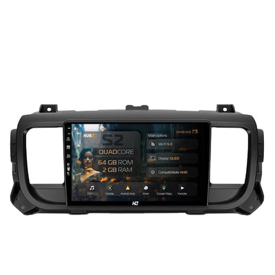 Navigatie HUB64 Citroen Jumpy / Peugeot Expert (2017-2021), 2GB RAM, Android, GPS, Wi-FI, Carplay, Android Auto, USB, Bluetooth, Radio, Waze, Touchscreen, 9 inch