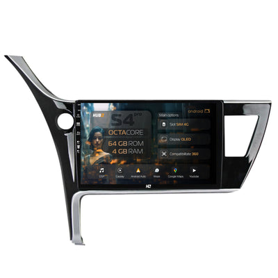 Navigatie HUB64 Corolla / Auris (2017-2020), 4GB RAM, Android, Octacore, Slot Sim 4G, DSP, GPS, Wi-FI, Carplay, Android Auto, USB, Bluetooth, Waze, Touchscreen, 10.1 inch