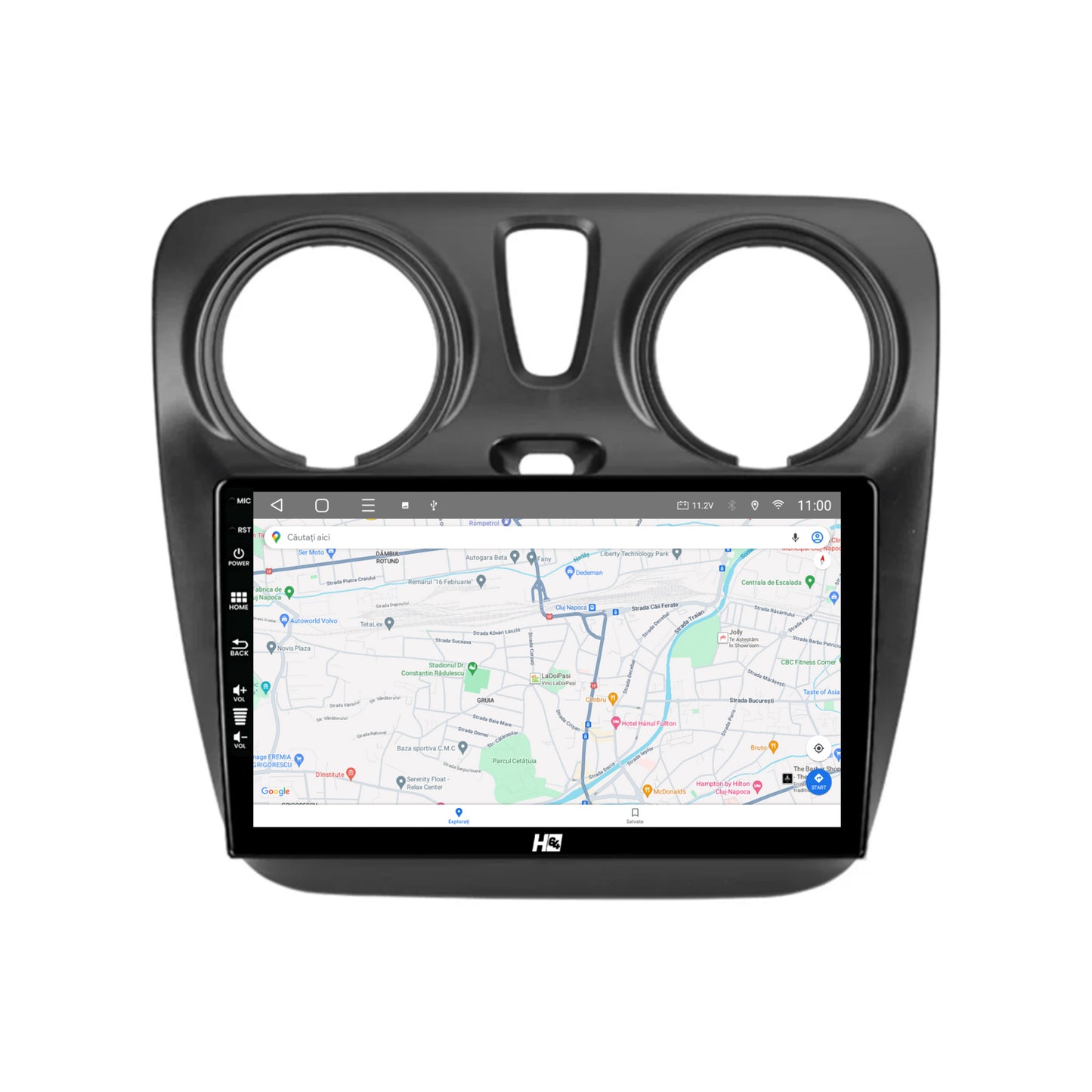Navigatie HUB64 Dacia Dokker / Lodgy, 2GB RAM, Android, GPS, Wi-FI, Carplay, Android Auto, USB, Bluetooth, Radio, Waze, Touchscreen, 9 inch