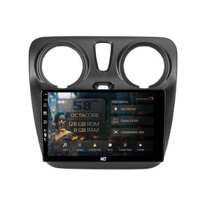Navigatie HUB64 Dacia Dokker / Lodgy, 8GB RAM, Android, Octacore, Slot Sim 4G, DSP, GPS, Wi-FI, Carplay, Android Auto, USB, Bluetooth, Waze, Touchscreen, 9 Inch