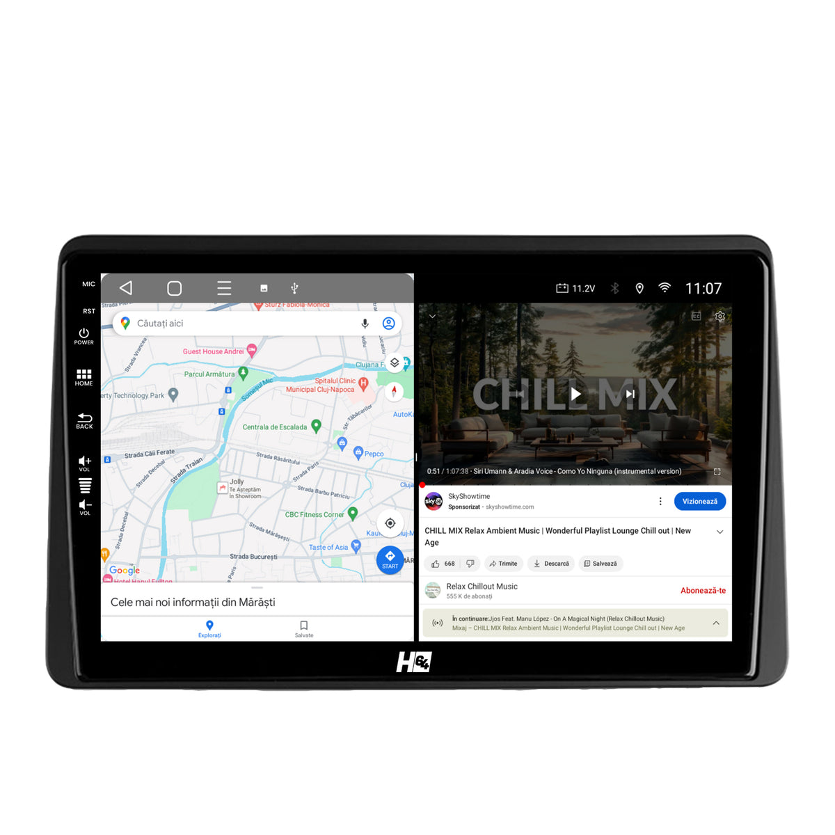 Navigatie HUB64 Dacia Duster (2018-2021), 4GB RAM, Android, Octacore, Slot Sim 4G, DSP, GPS, Wi-FI, Carplay, Android Auto, USB, Bluetooth, Waze, Touchscreen, 10.1 Inch