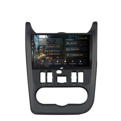 Navigatie HUB64 Dacia Logan / Duster / Sandero (2009-2013), 2GB RAM, Android, GPS, Wi-FI, Carplay, Android Auto, USB, Bluetooth, Radio, Waze, Touchscreen, 9" inch