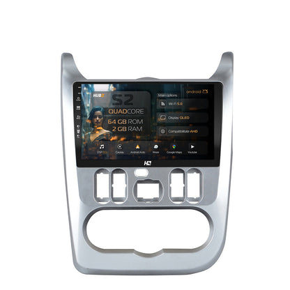 Navigatie HUB64 Dacia Logan / Duster / Sandero (2009-2013), 2GB RAM, Android, GPS, Wi-FI, Carplay, Android Auto, USB, Bluetooth, Radio, Waze, Touchscreen, 9 inch
