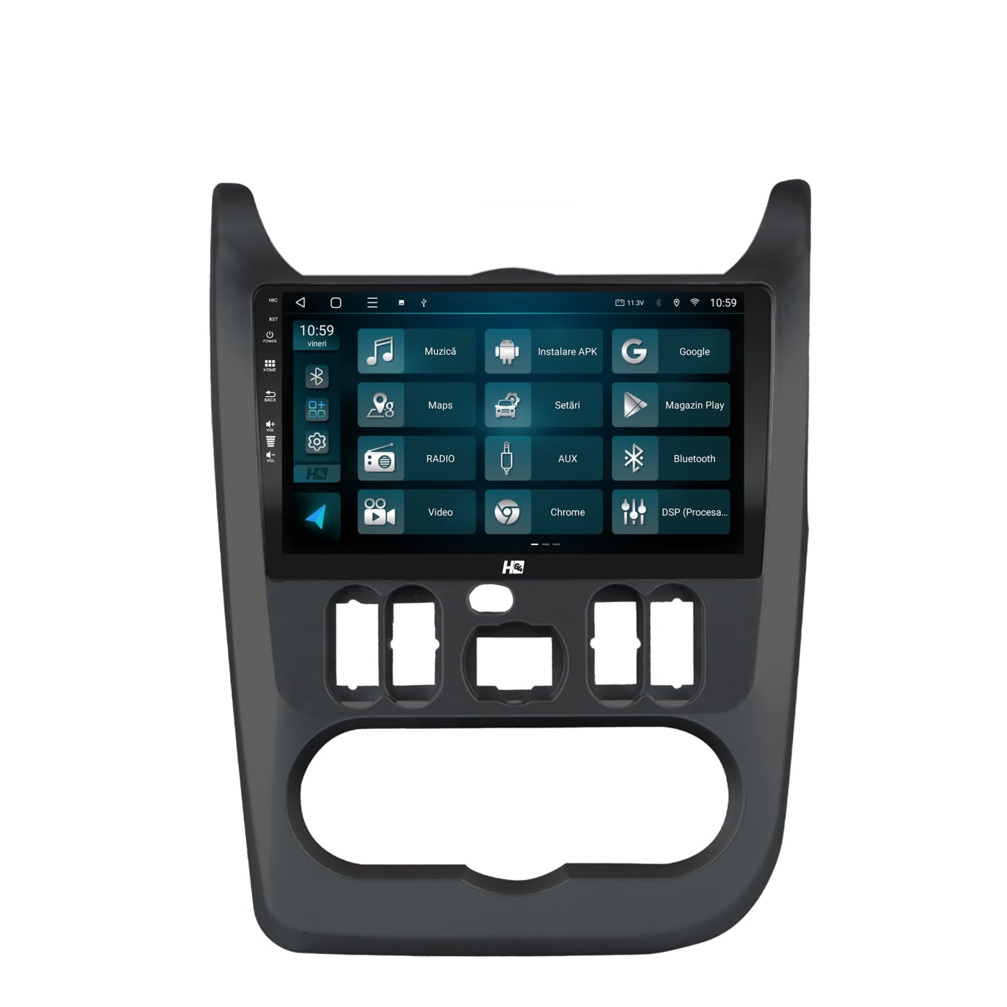 Navigatie HUB64 Dacia Logan / Duster / Sandero (2009-2013), 2GB RAM, Android, GPS, Wi-FI, Carplay, Android Auto, USB, Bluetooth, Radio, Waze, Touchscreen, 9" inch