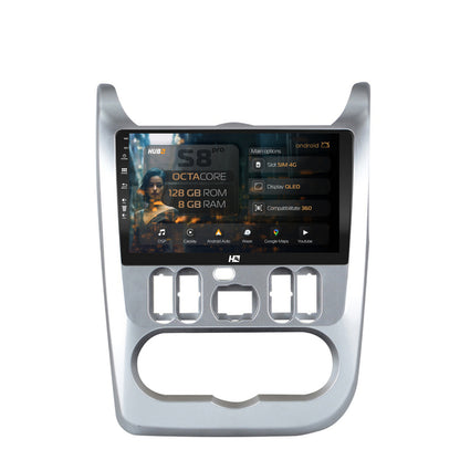 Navigatie HUB64 Dacia Logan, Duster, Sandero (2009-2013), 8GB RAM, Android, Octacore, Slot Sim 4G, DSP, GPS, Wi-FI, Carplay, Android Auto, USB, Bluetooth, Waze, Touchscreen, 9 Inch