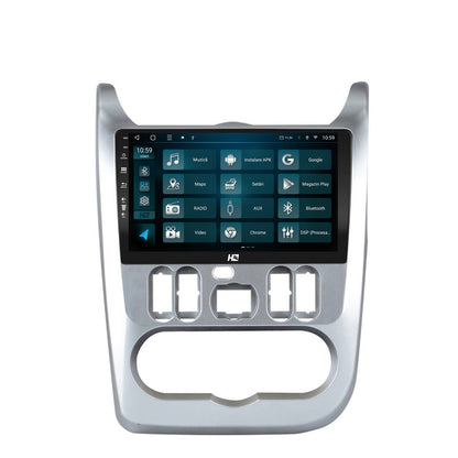 Navigatie HUB64 Dacia Logan, Duster, Sandero (2009-2013), 8GB RAM, Android, Octacore, Slot Sim 4G, DSP, GPS, Wi-FI, Carplay, Android Auto, USB, Bluetooth, Waze, Touchscreen, 9 Inch