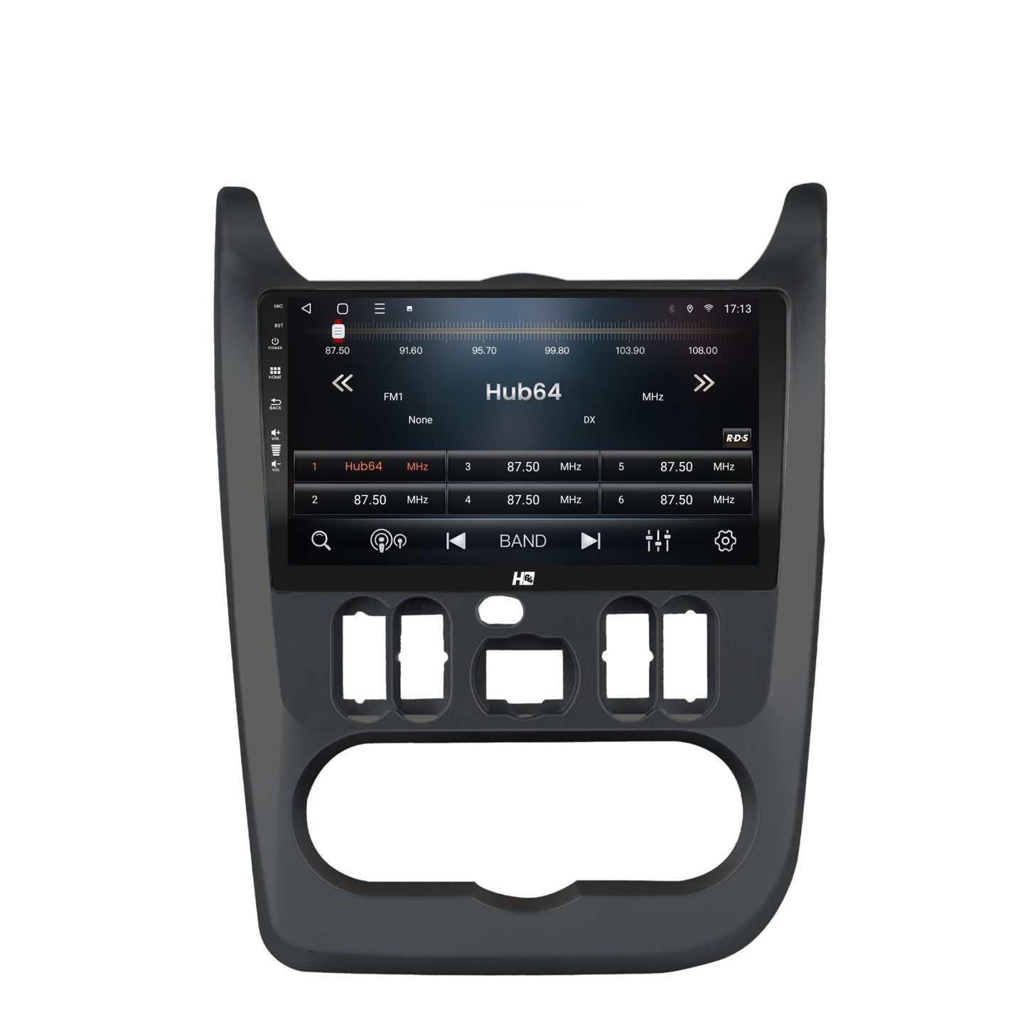 Navigatie HUB64 Dacia Logan / Duster / Sandero (2009-2015), 4GB RAM, Android, Quadcore, DSP, GPS, Wi-FI, Carplay, Android Auto, USB, Bluetooth, Waze, Touchscreen, 9" inch