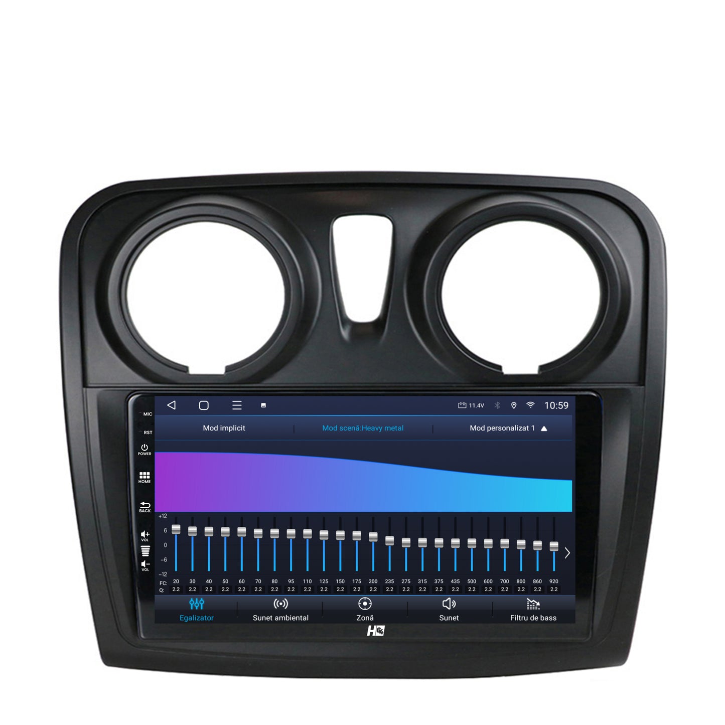 Navigatie HUB64 Dacia Logan / Sandero, 4GB RAM, Android, Octacore, Slot Sim 4G, DSP, GPS, Wi-FI, Carplay, Android Auto, USB, Bluetooth, Waze, Touchscreen, 9 inch