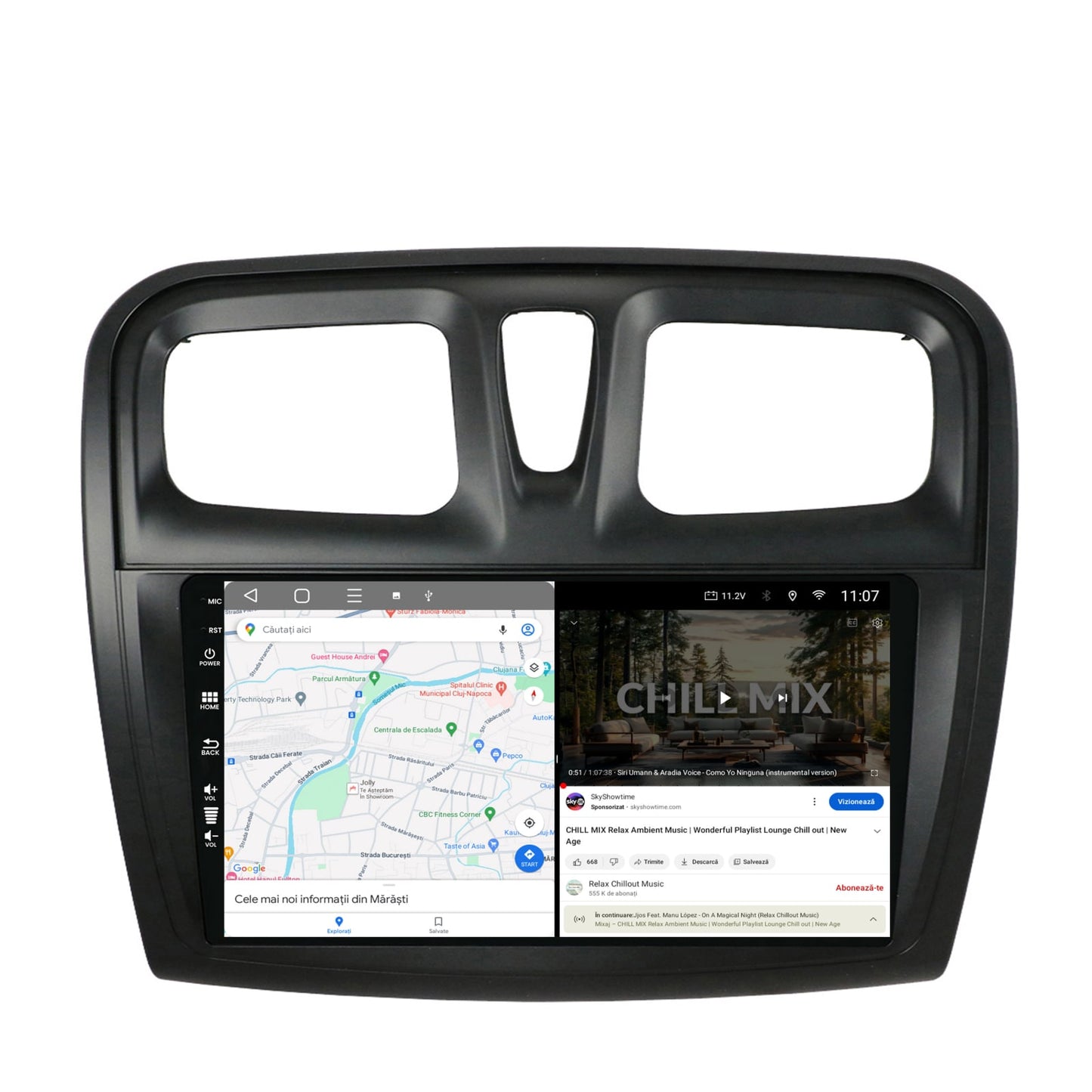 Navigatie HUB64 Dacia Logan / Sandero, 4GB RAM, Android, Octacore, Slot Sim 4G, DSP, GPS, Wi-FI, Carplay, Android Auto, USB, Bluetooth, Waze, Touchscreen, 9 inch