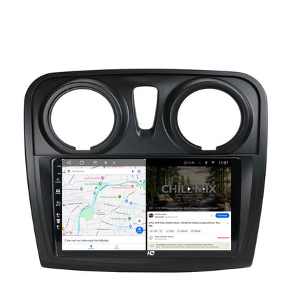 Navigatie HUB64 Dacia Logan / Sandero, 4GB RAM, Android, Quadcore, DSP, GPS, Wi-FI, Carplay, Android Auto, USB, Bluetooth, Waze, Touchscreen, 9 inch