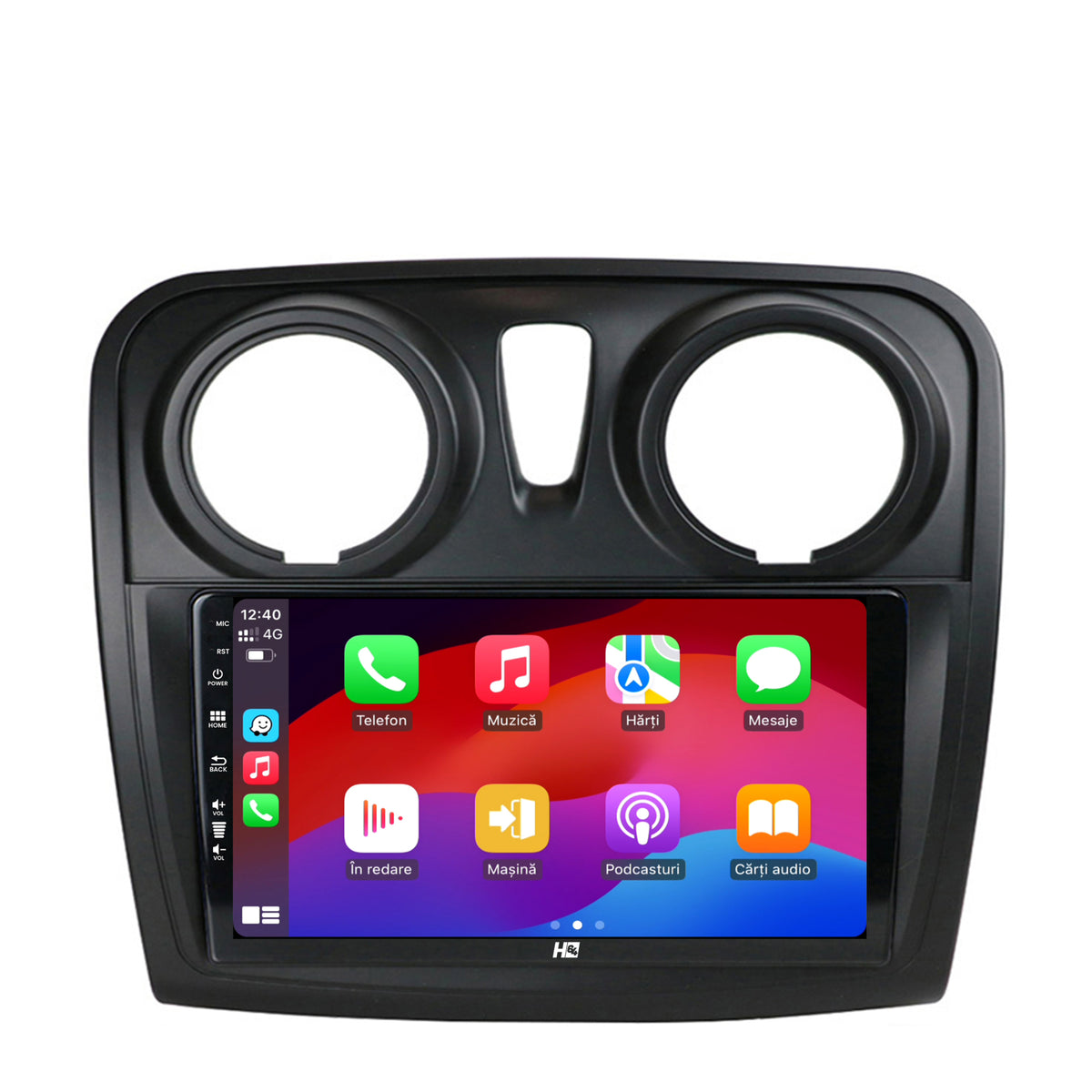 Navigatie HUB64 Dacia Logan / Sandero, 4GB RAM, Android, Quadcore, DSP, GPS, Wi-FI, Carplay, Android Auto, USB, Bluetooth, Waze, Touchscreen, 9 inch