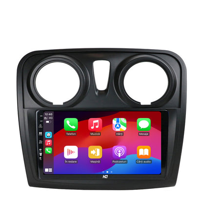 Navigatie HUB64 Dacia Logan / Sandero, 4GB RAM, Android, Quadcore, DSP, GPS, Wi-FI, Carplay, Android Auto, USB, Bluetooth, Waze, Touchscreen, 9 inch